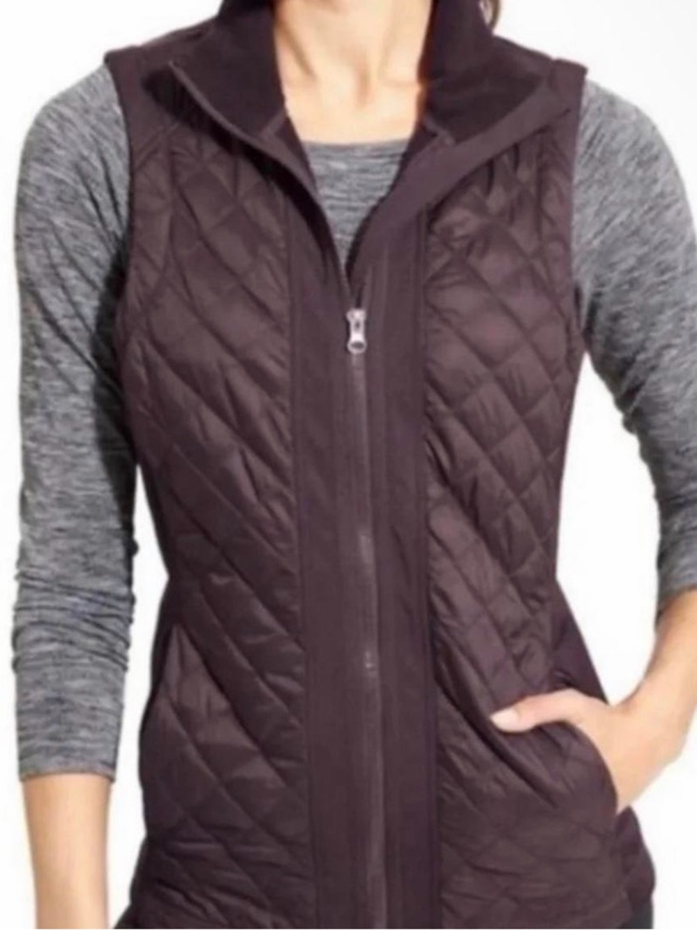 Athleta Quilted Vest in Dark Brown